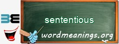 WordMeaning blackboard for sententious